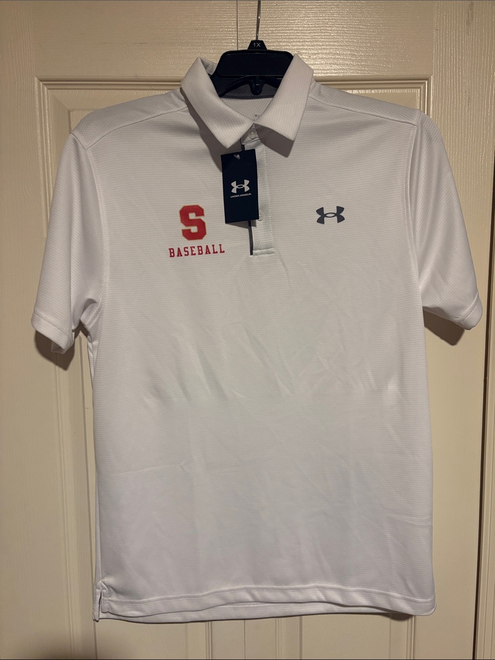 Under Armour Bishop Snyder White Short-Sleeve Baseball Polo